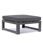 Black cushions 7-piece patio ottoman sectional and fire pit table black aluminum additional photo 5 of 9