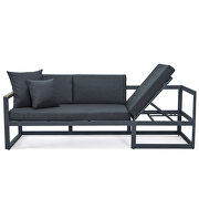 Black cushions and black base sectional with adjustable headrest & coffee table by Leisure Mod additional picture 5