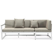 Beige cushions and white base sectional with adjustable headrest & coffee table by Leisure Mod additional picture 8