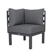 Black finish cushions 7-piece patio sectional and coffee table set black aluminum by Leisure Mod additional picture 30
