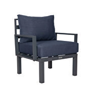 Blue finish cushions 7-piece patio sectional and coffee table set black aluminum by Leisure Mod additional picture 18