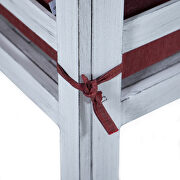 Red finish cushions 7-piece patio sectional and coffee table set in weathered gray aluminum by Leisure Mod additional picture 10