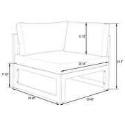 Beige finish cushions 6-piece patio sectional in white aluminum by Leisure Mod additional picture 10