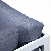 Blue finish cushions 6-piece patio sectional in white aluminum by Leisure Mod additional picture 7