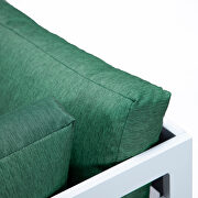 Green finish cushions 6-piece patio sectional in white aluminum by Leisure Mod additional picture 11