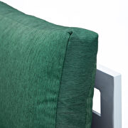 Green finish cushions 6-piece patio sectional in white aluminum by Leisure Mod additional picture 10