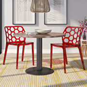 Transparent red plastic transparent lucite dining chair/ set of 2 by Leisure Mod additional picture 2