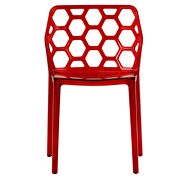 Transparent red plastic transparent lucite dining chair/ set of 2 by Leisure Mod additional picture 3