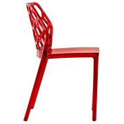 Transparent red plastic transparent lucite dining chair/ set of 2 by Leisure Mod additional picture 4