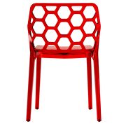 Transparent red plastic transparent lucite dining chair/ set of 2 by Leisure Mod additional picture 5