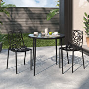 Black painted finish aluminum frame dining chair/ set of 2 by Leisure Mod additional picture 2