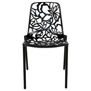 Black painted finish aluminum frame dining chair/ set of 2 by Leisure Mod additional picture 3