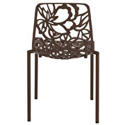 Brown painted finish aluminum frame dining chair/ set of 2 by Leisure Mod additional picture 5