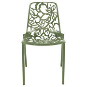 Khaki green painted finish aluminum frame dining chair/ set of 2 by Leisure Mod additional picture 3