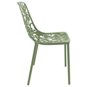 Khaki green painted finish aluminum frame dining chair/ set of 2 by Leisure Mod additional picture 4