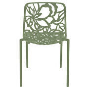 Khaki green painted finish aluminum frame dining chair/ set of 2 by Leisure Mod additional picture 5