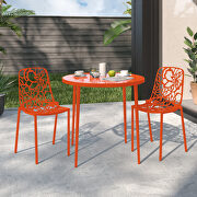 Orange painted finish aluminum frame dining chair/ set of 2 by Leisure Mod additional picture 2