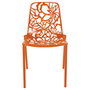 Orange painted finish aluminum frame dining chair/ set of 2 by Leisure Mod additional picture 3