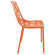 Orange painted finish aluminum frame dining chair/ set of 2 by Leisure Mod additional picture 4
