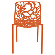 Orange painted finish aluminum frame dining chair/ set of 2 by Leisure Mod additional picture 5