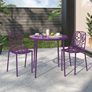 Purple painted finish aluminum frame dining chair/ set of 2 by Leisure Mod additional picture 2