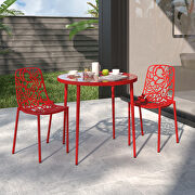Red painted finish aluminum frame dining chair/ set of 2 by Leisure Mod additional picture 2