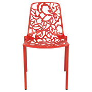 Red painted finish aluminum frame dining chair/ set of 2 by Leisure Mod additional picture 3