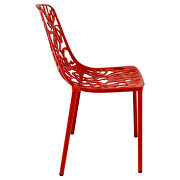 Red painted finish aluminum frame dining chair/ set of 2 by Leisure Mod additional picture 4