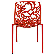 Red painted finish aluminum frame dining chair/ set of 2 by Leisure Mod additional picture 5