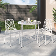White painted finish aluminum frame dining chair/ set of 2 additional photo 2 of 8
