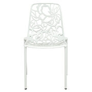 White painted finish aluminum frame dining chair/ set of 2 by Leisure Mod additional picture 3