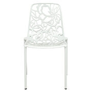 White painted finish aluminum frame dining chair/ set of 2 additional photo 3 of 8
