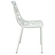 White painted finish aluminum frame dining chair/ set of 2 by Leisure Mod additional picture 4