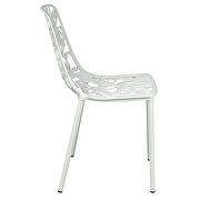 White painted finish aluminum frame dining chair/ set of 2 additional photo 4 of 8