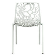 White painted finish aluminum frame dining chair/ set of 2 by Leisure Mod additional picture 5