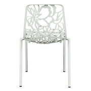 White painted finish aluminum frame dining chair/ set of 2 additional photo 5 of 8