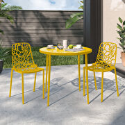 Yellow painted finish aluminum frame dining chair/ set of 2 by Leisure Mod additional picture 2