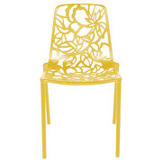 Yellow painted finish aluminum frame dining chair/ set of 2 by Leisure Mod additional picture 3