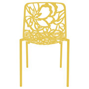 Yellow painted finish aluminum frame dining chair/ set of 2 by Leisure Mod additional picture 5