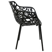 Black painted glossy finish aluminum frame dining chair/ set of 2 by Leisure Mod additional picture 4