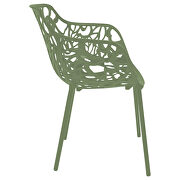 Khaki green painted glossy finish aluminum frame dining chair/ set of 2 by Leisure Mod additional picture 4