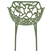 Khaki green painted glossy finish aluminum frame dining chair/ set of 2 by Leisure Mod additional picture 5