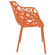Orange painted glossy finish aluminum frame dining chair/ set of 2 by Leisure Mod additional picture 4