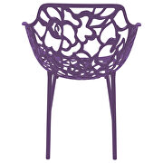 Purple painted glossy finish aluminum frame dining chair/ set of 2 by Leisure Mod additional picture 5