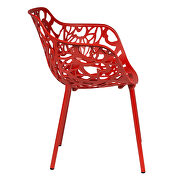 Red painted glossy finish aluminum frame dining chair/ set of 2 by Leisure Mod additional picture 5