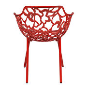 Red painted glossy finish aluminum frame dining chair/ set of 2 by Leisure Mod additional picture 6
