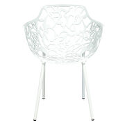 White painted glossy finish aluminum frame dining chair/ set of 2 by Leisure Mod additional picture 2