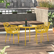 Yellow painted glossy finish aluminum frame dining chair/ set of 2 by Leisure Mod additional picture 2