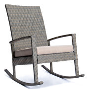 Beige finish outdoor wicker rocking chairs by Leisure Mod additional picture 2