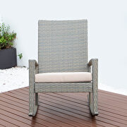 Beige finish outdoor wicker rocking chairs by Leisure Mod additional picture 3